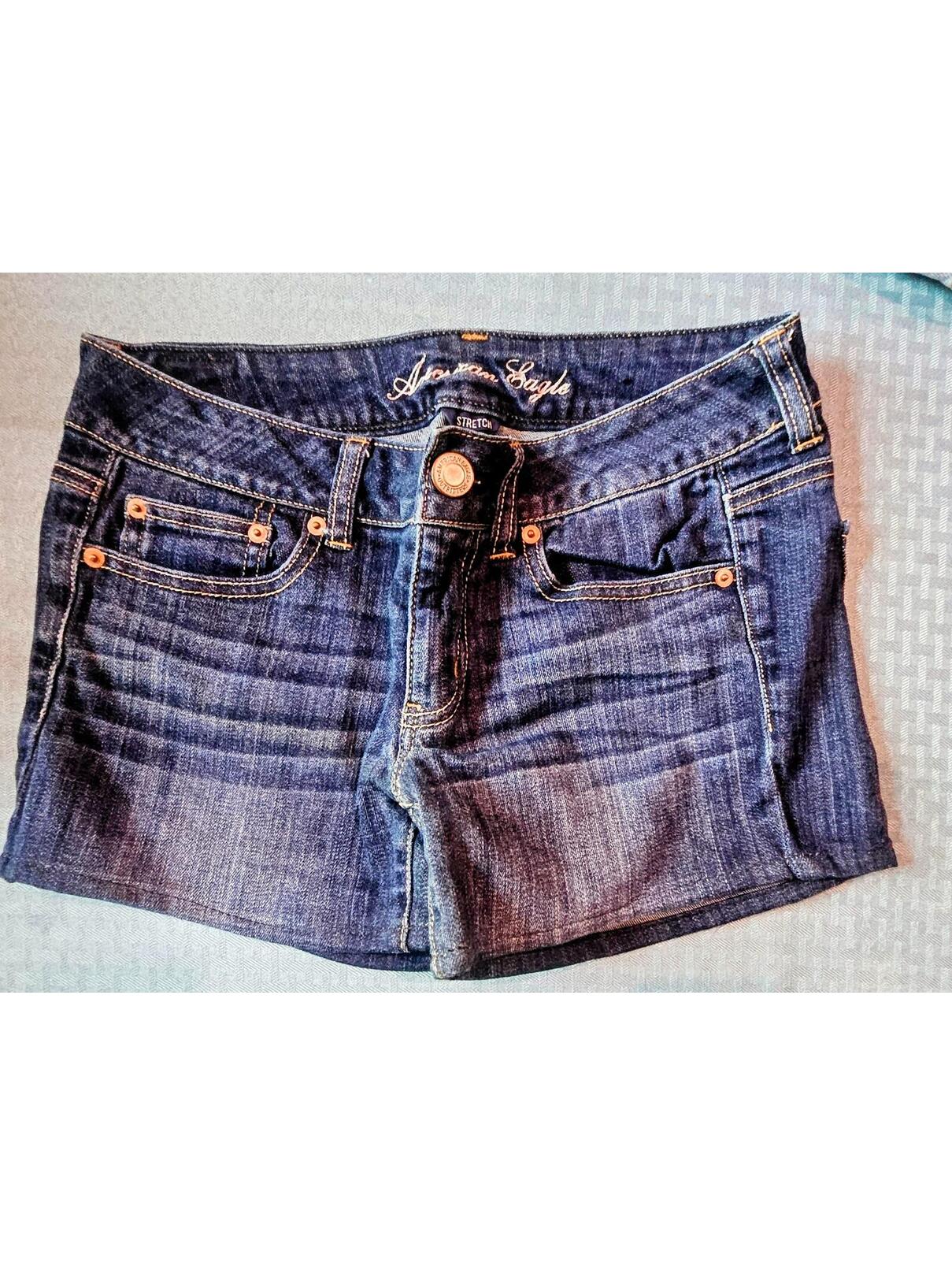 Nwot American Eagle Midi Low Stretch Denim Boyfriend Short Size 6